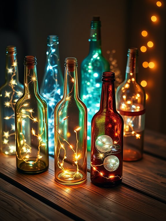 upcycled bottle light decor