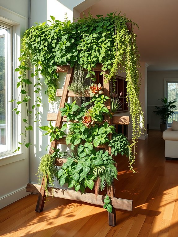 upcycled ladder garden planter