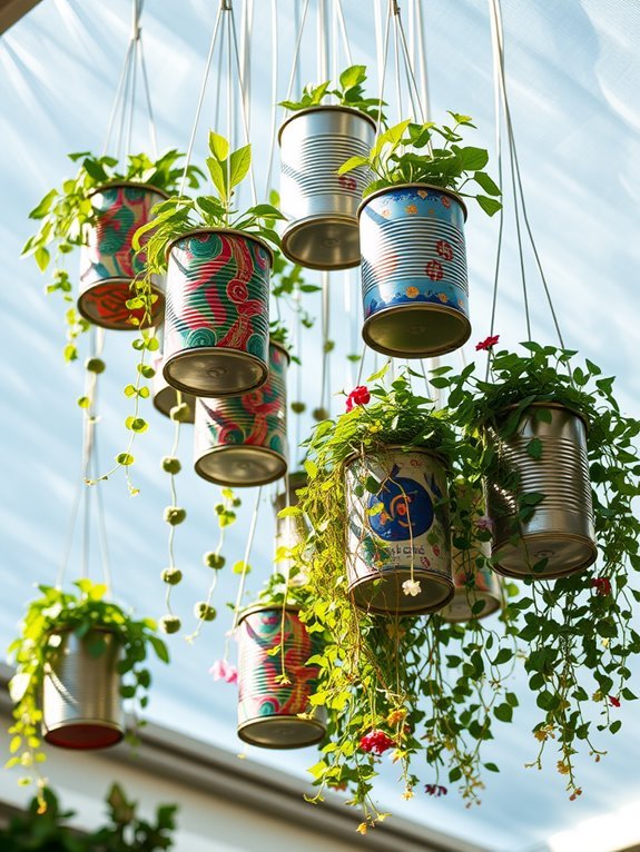 upcycled tin can planters