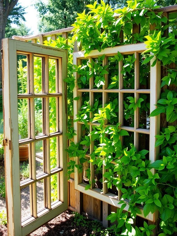 upcycled window frame garden