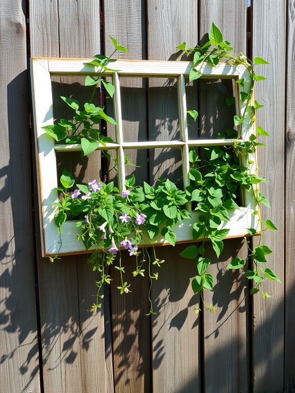 upcycled window frame planter