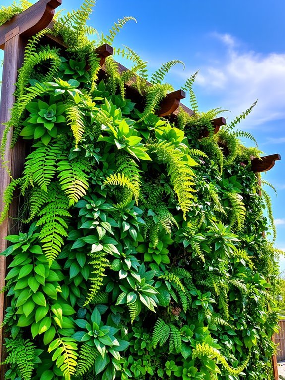 vertical faux greenery garden