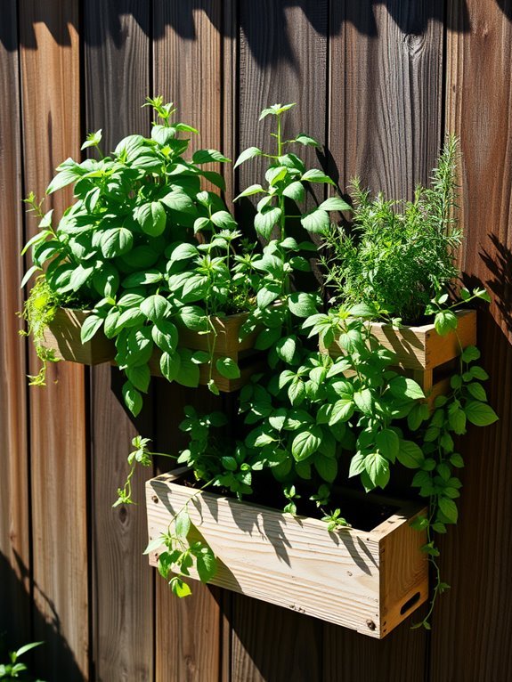 vertical fence herb garden
