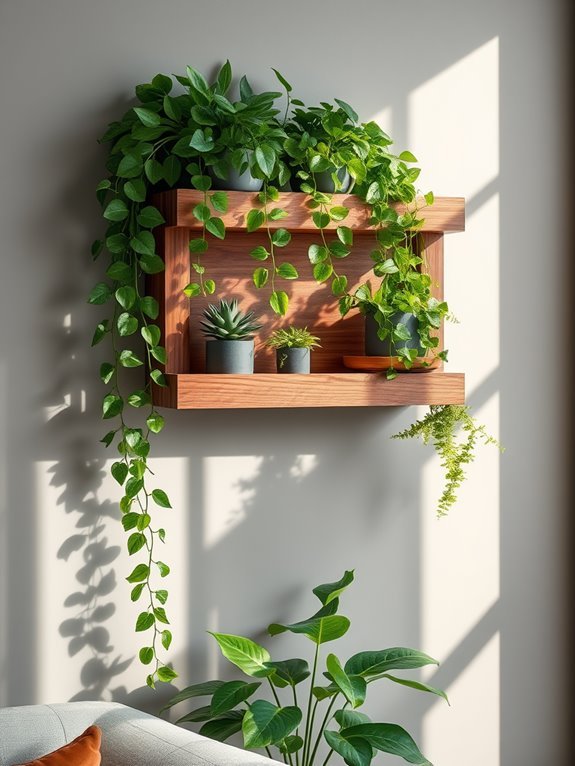 vertical gardening display shelf