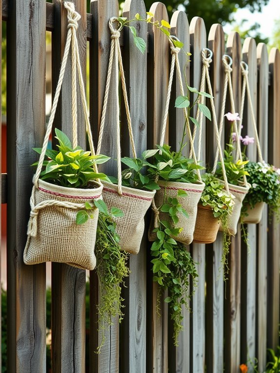 vertical gardening fabric pouches