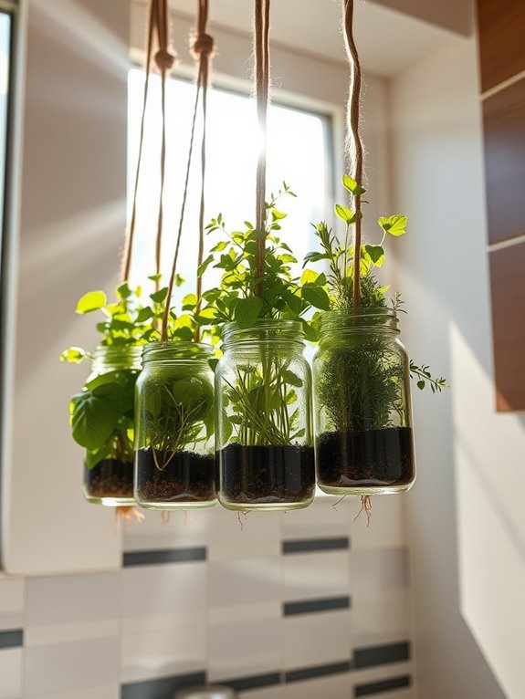 vertical gardening with jars
