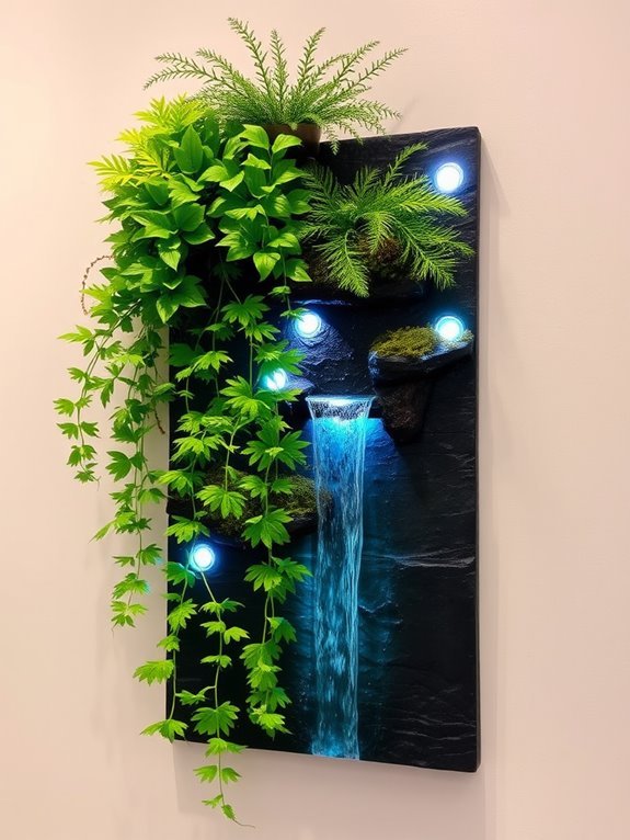 vertical indoor water feature