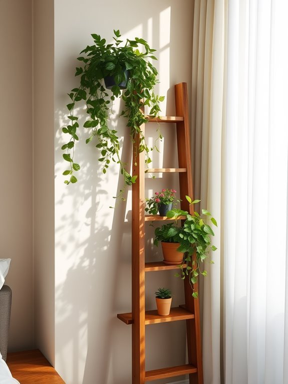 vertical ladder shelf design