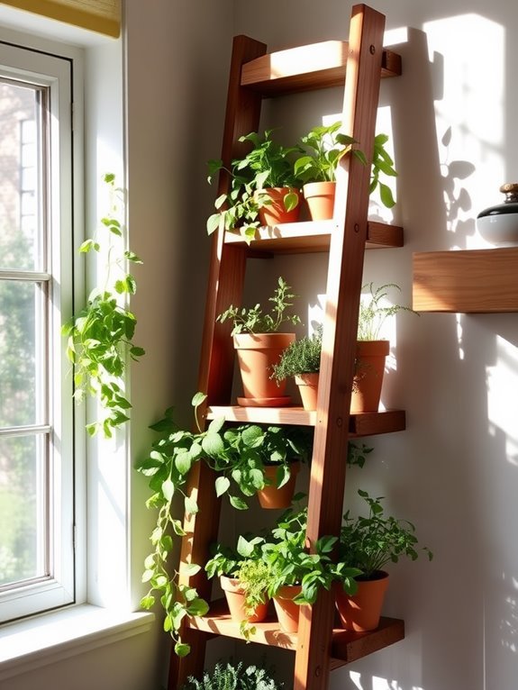 vertical plant display shelf