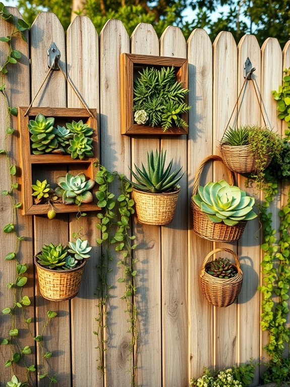 vertical succulent garden displays