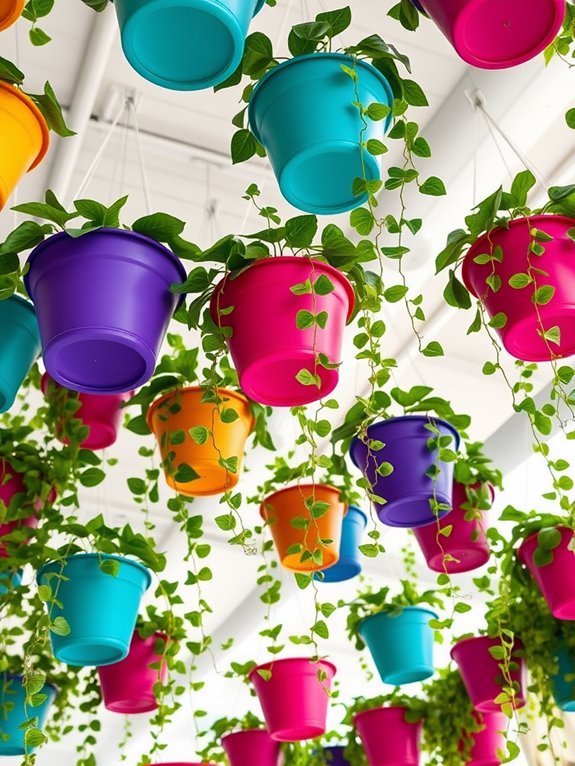 vibrant artistic flower containers