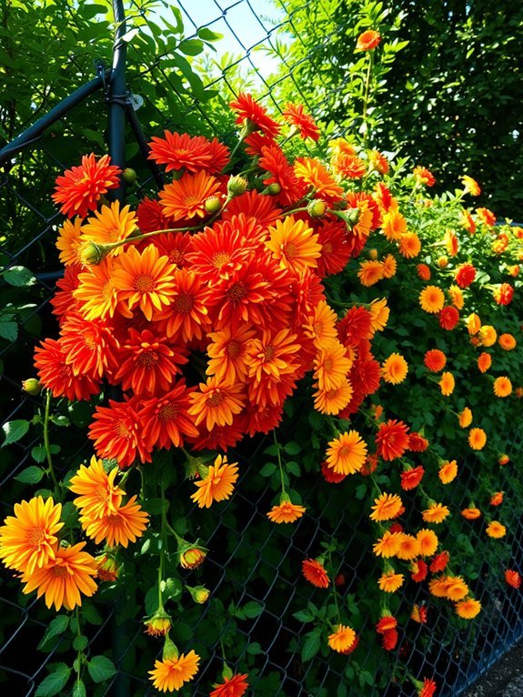 vibrant autumn floral display