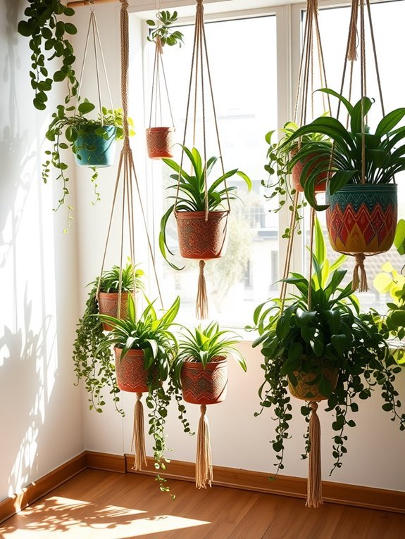 vibrant bohemian patterned pots