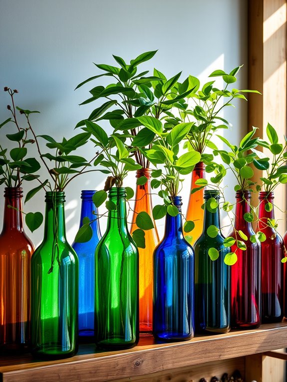 vibrant bottle planter collection