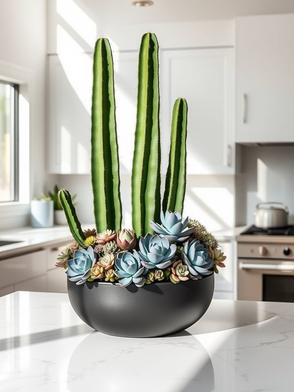 vibrant cactus floral arrangement