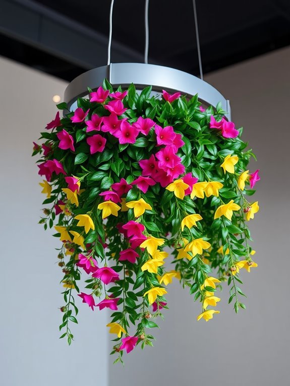vibrant cascading floral display