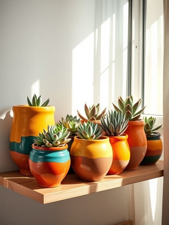 vibrant clay plant container