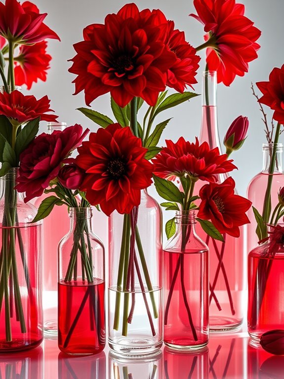 vibrant crimson floral displays