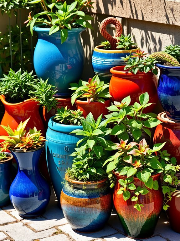 vibrant decorative ceramic pots