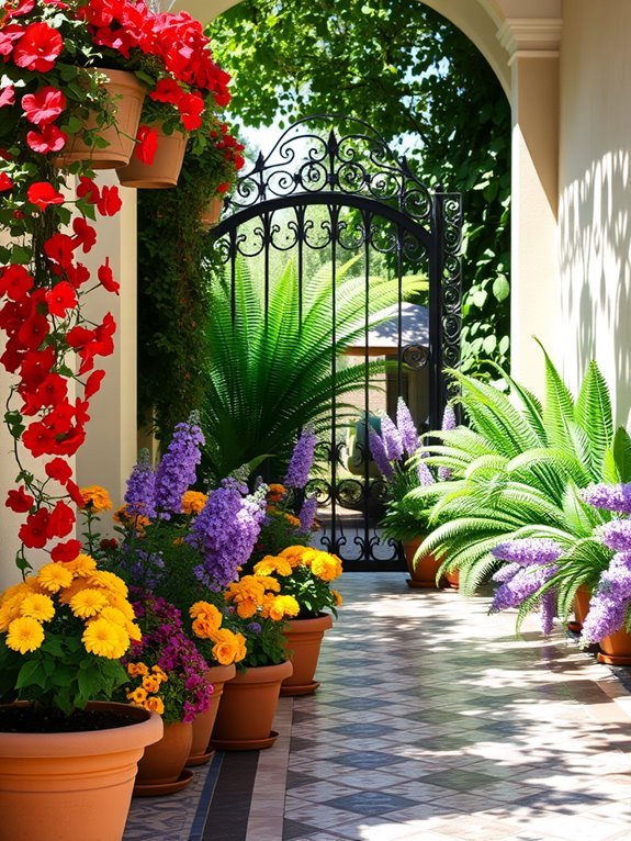 vibrant floral color accents