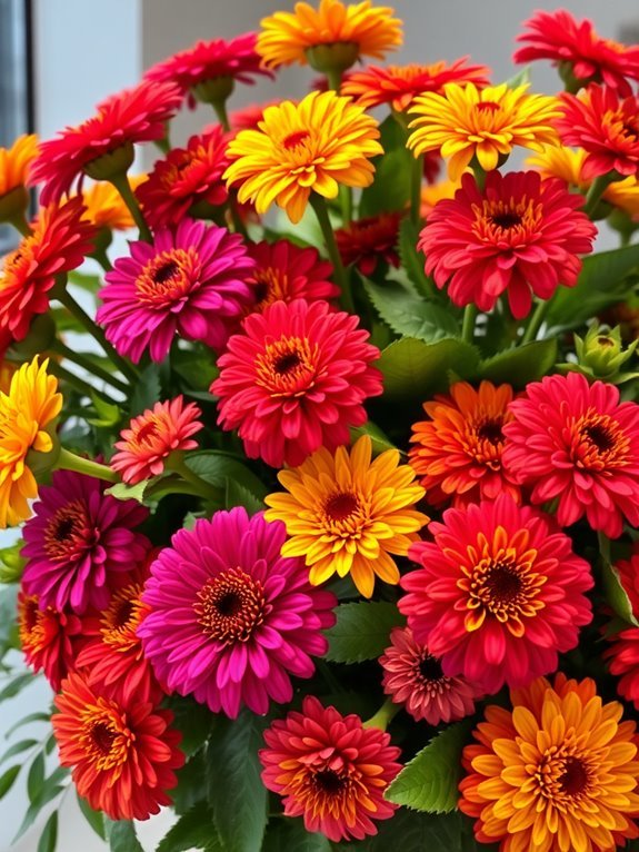 vibrant floral display arrangement