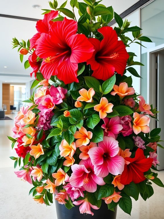 vibrant floral display arrangement