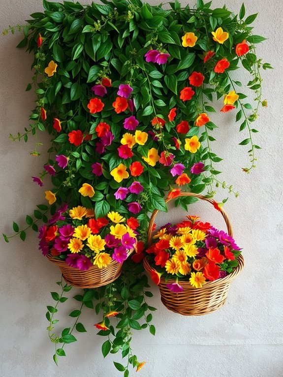 vibrant floral wall displays