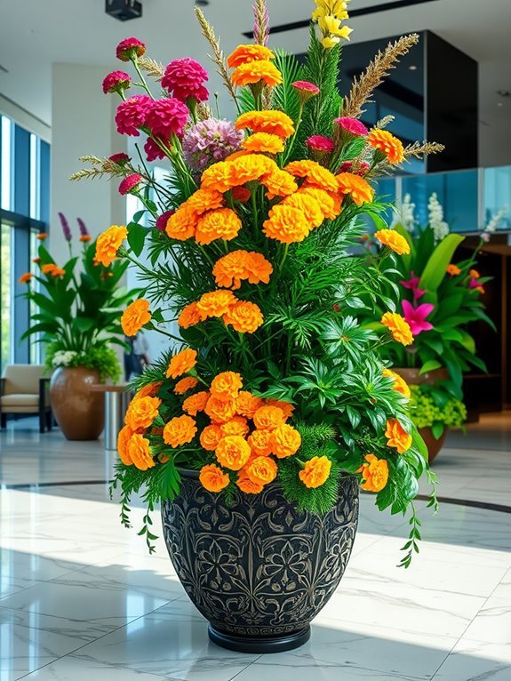 vibrant flower pot design
