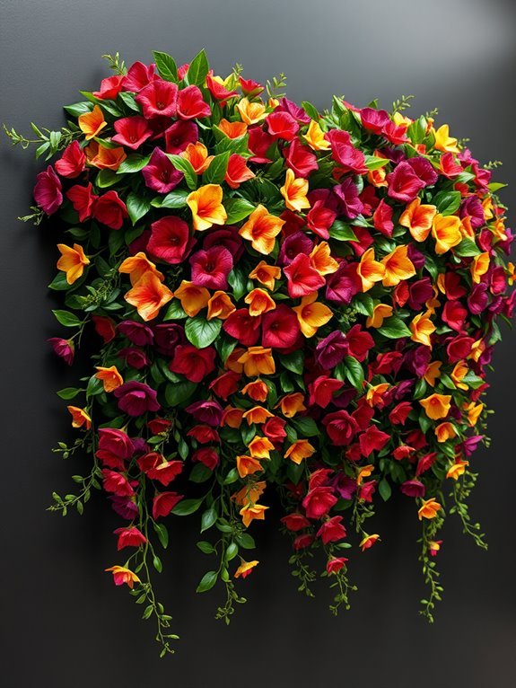 vibrant flower wall display