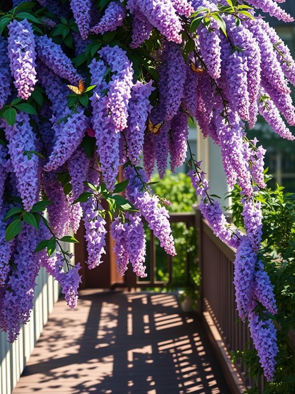 vibrant flowers attracting butterflies