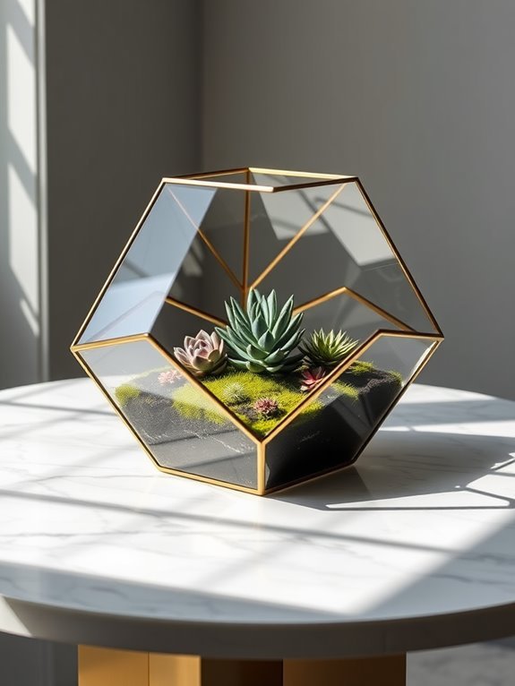 vibrant geometric plant display