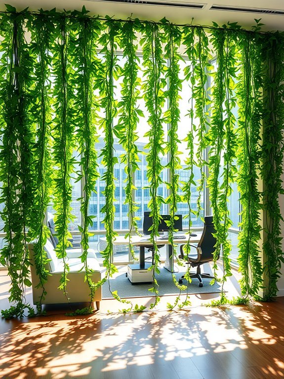 vibrant green fern vines