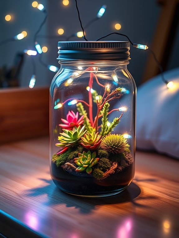 vibrant illuminated plant display