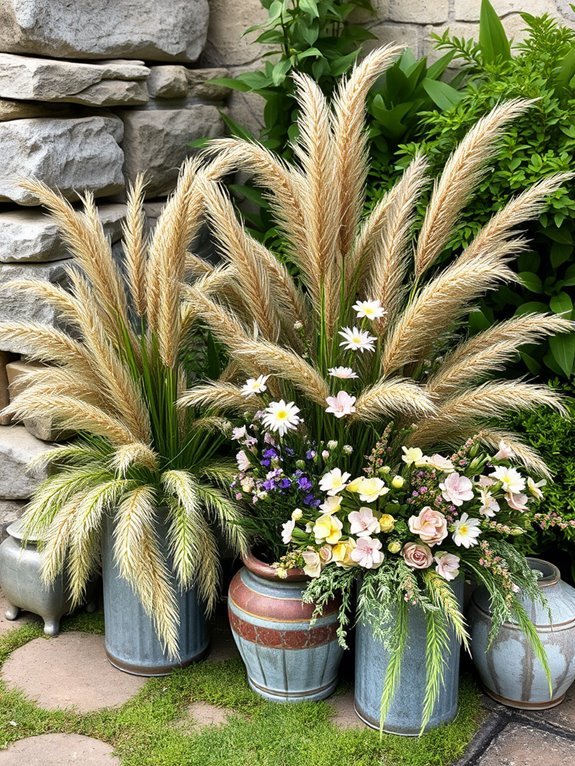 vibrant layered grass display