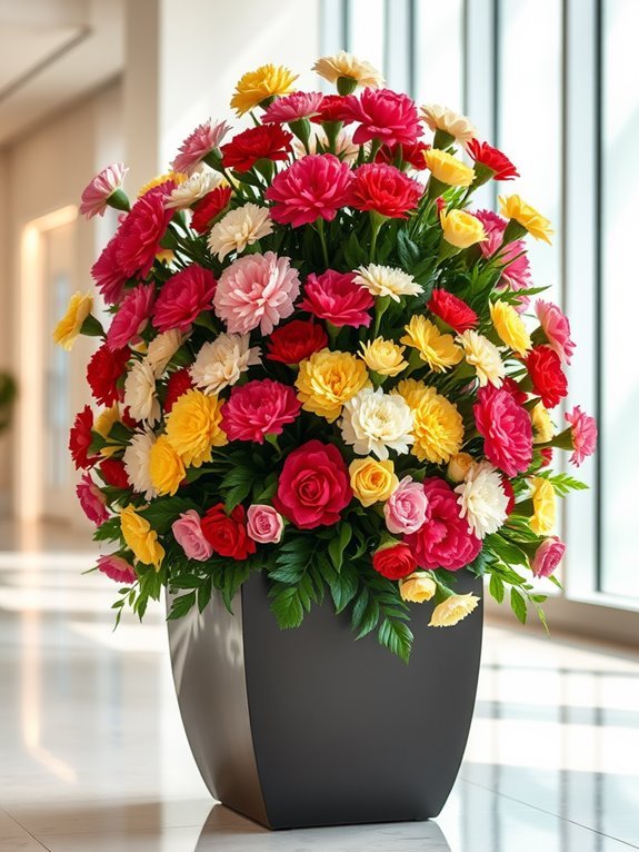 vibrant multi colored flower arrangement