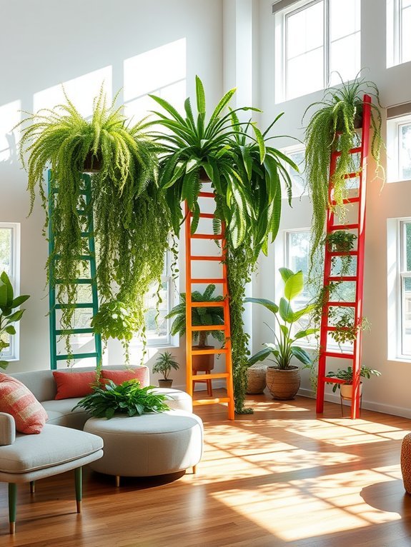 vibrant multi tiered plant display