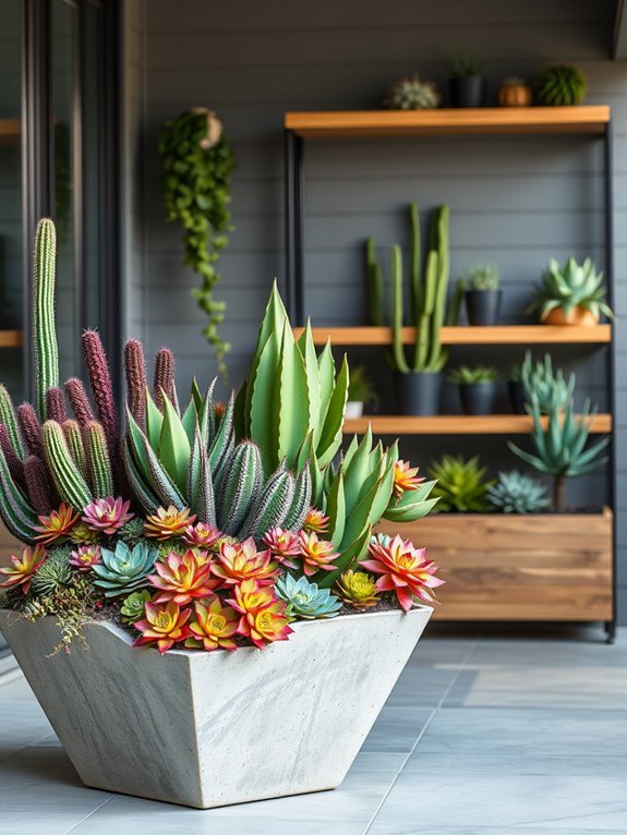 vibrant plant display arrangement