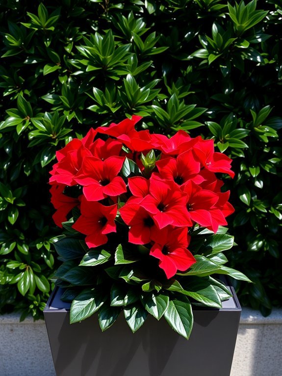 vibrant red floral arrangement