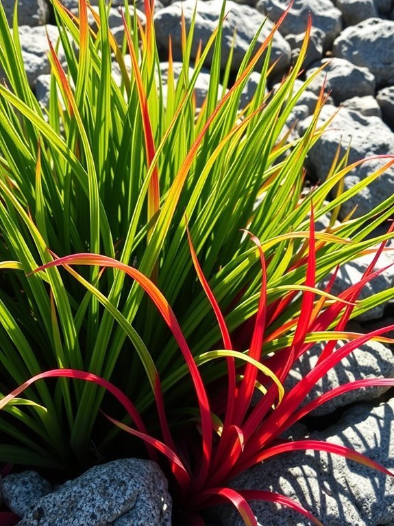 vibrant red ornamental grass