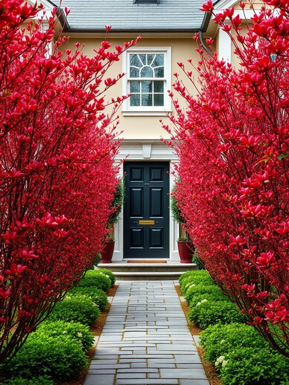 vibrant red stems shrub