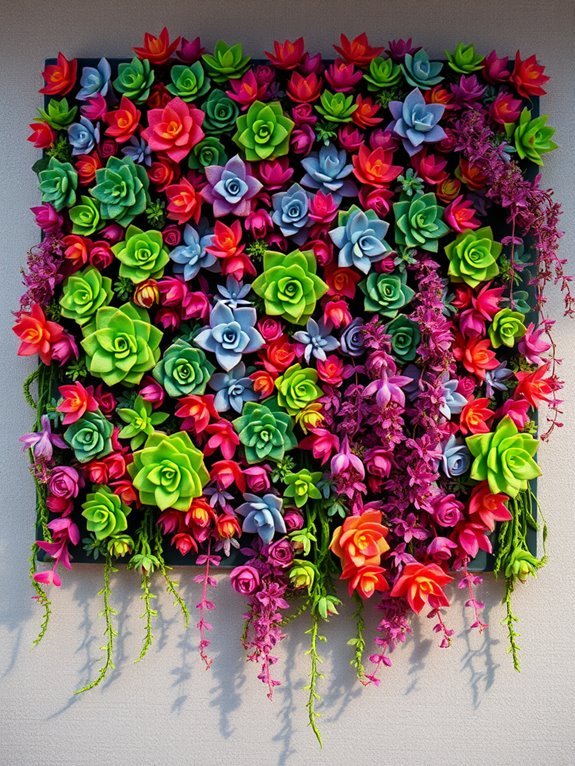 vibrant succulent wall decor