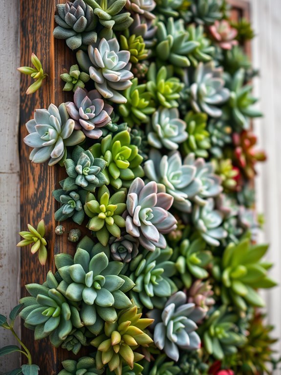 vibrant succulent wall decoration