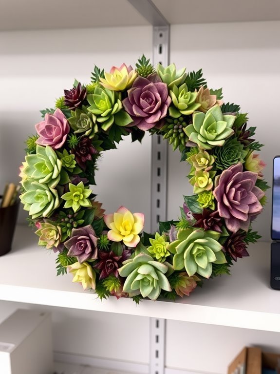 vibrant succulent wreath design