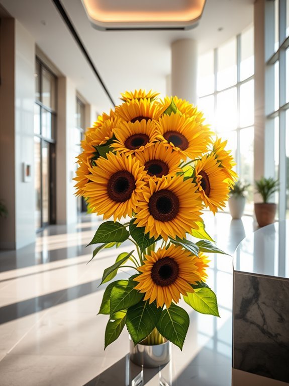 vibrant sunflower flower arrangement
