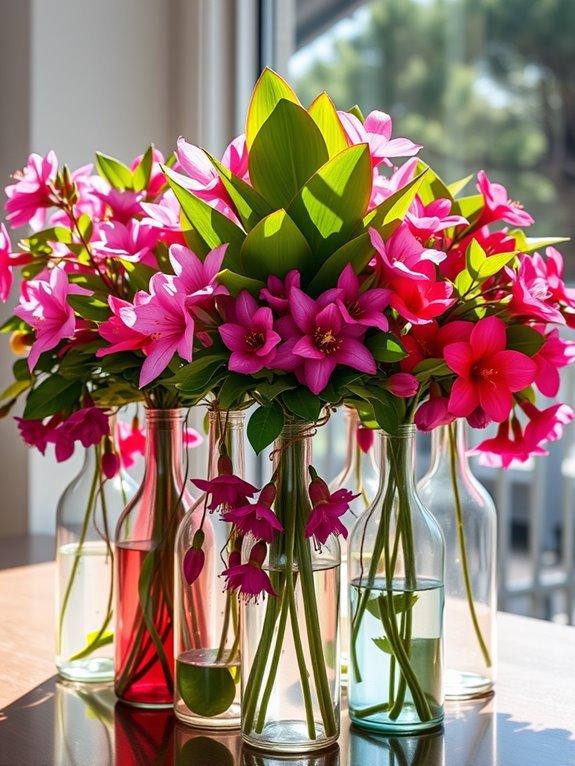 vibrant tropical flower displays