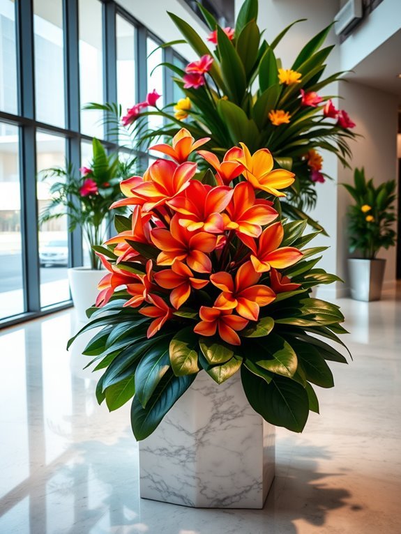 vibrant tropical flower showcase