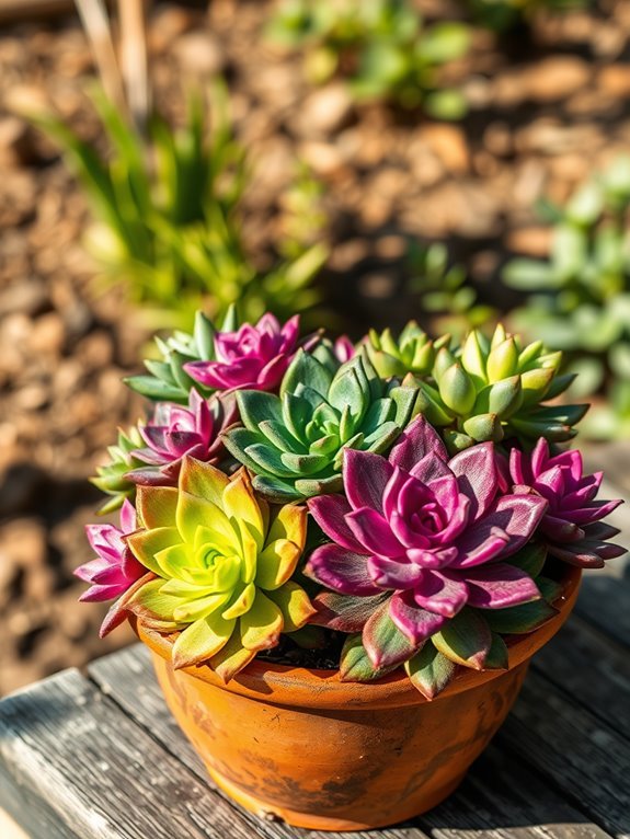 vibrant variety of succulents