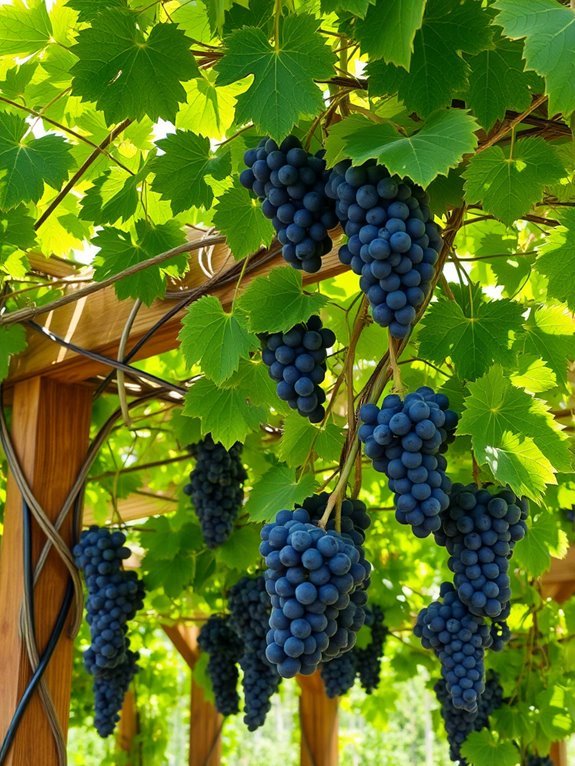 vine plant producing grapes