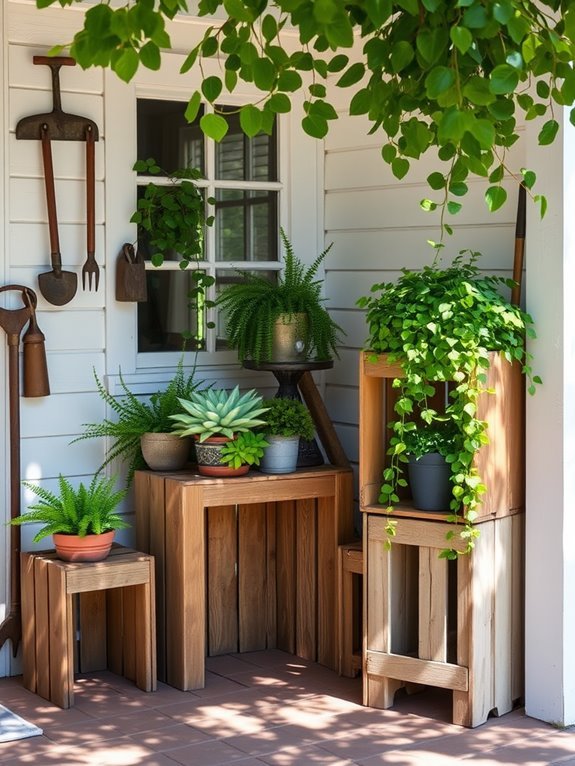 vintage crates for plants
