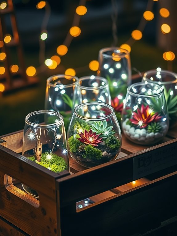wooden crate terrarium display